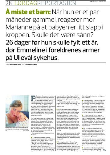 Intervju med Marianne Løbak og Lars Erland Nogva om tapet av lille ...