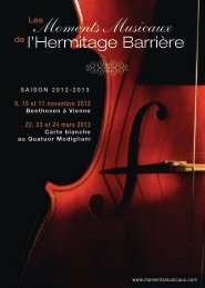 Les Moments Musicaux de l'Hermitage - Lucien Barrière