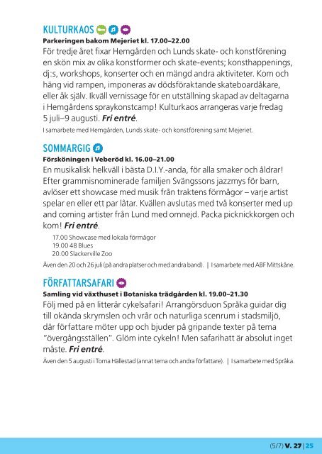 Sommarlund: Program 2013 - Lunds kommun