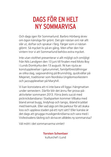 Sommarlund: Program 2013 - Lunds kommun