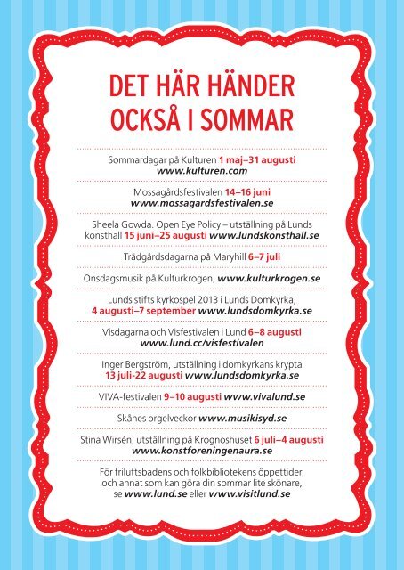 Sommarlund: Program 2013 - Lunds kommun