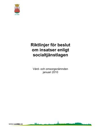 Riktlinjer för SoL-beslut - Lunds kommun