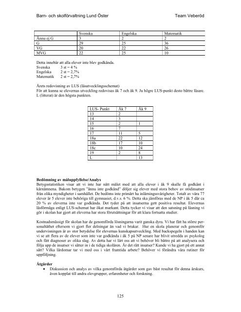 Kvalitetsredovisning 2008 - Lunds kommun