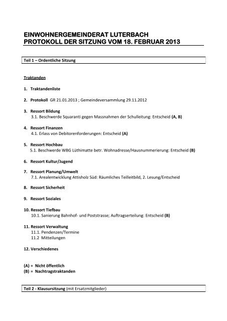 Protokoll - Gemeinde Luterbach