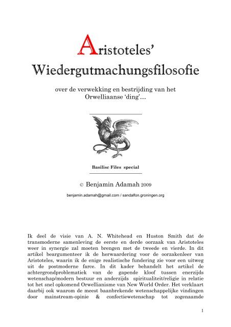 Aristoteles' Wiedergutmachungsfilosofie - Benjamin Adamah