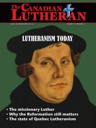 ANADIAN LUTHERANISM TODAY - Lutheran Church-Canada