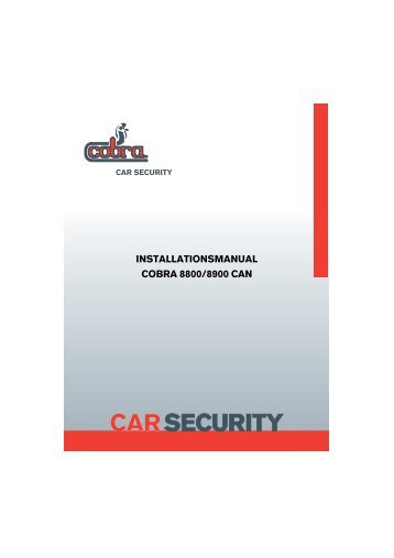 Installationsmanual Cobra 3800 CANBUS