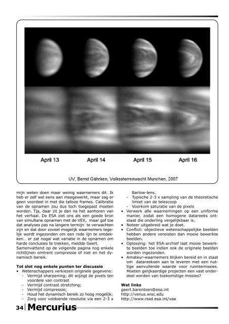 Mercurius - Werkgroep Maan en Planeten