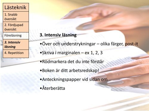 Bildspel studiestress och studieteknik - Malmö högskola