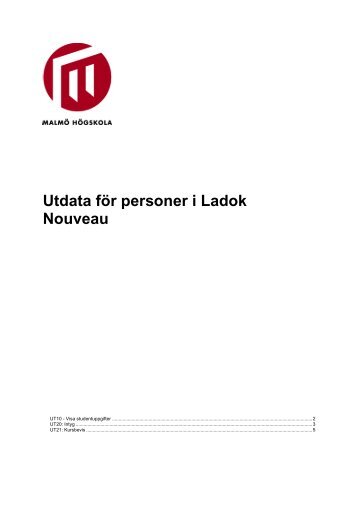 Utdata för personer i Ladok Nouveau