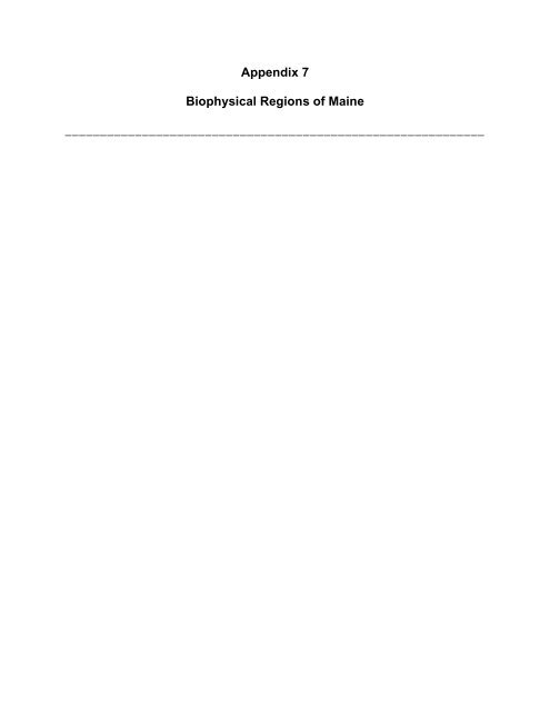 BIOPHYSICAL REGIONS - Maine.gov