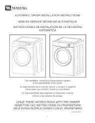 automatic dryer installation instructions ... - ManageMyLife