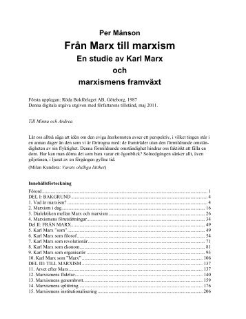 Från Marx till marxism. En studie av Karl - Marxistarkiv