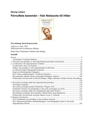 Förnuftets banemän – från Nietzsche till Hitler - Marxistarkiv