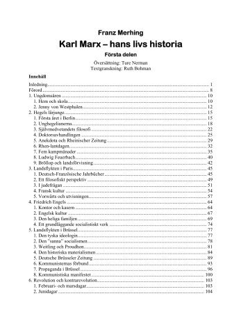 Karl Marx - hans livs historia. Del 1 - Marxistarkiv