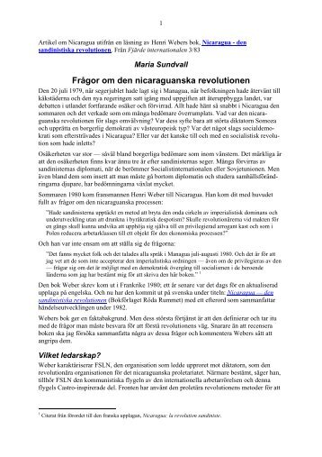 Frågor om den nicaraguanska revolutionen - Marxistarkiv