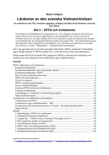 Lärdomar av den svenska Vietnamrörelsen, del 3 - Marxistarkiv