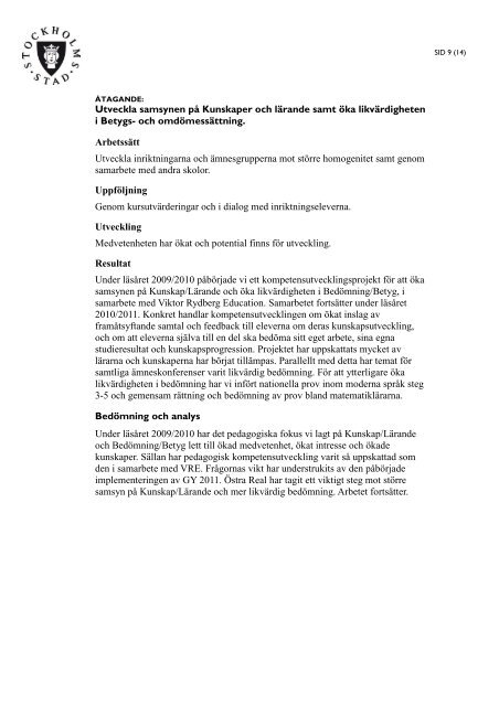 Östra Reals kvalitetsredovisning 2009-2010.pdf - Fronter