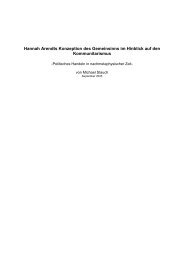 Hannah Arendts Konzeption des Gemeinsinns im Hinblick auf den ...