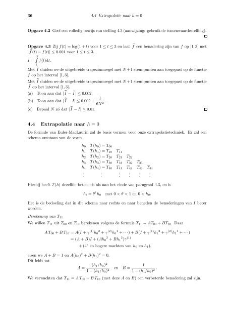 inleiding tot de numerieke wiskunde - Mathematisch Instituut Leiden ...