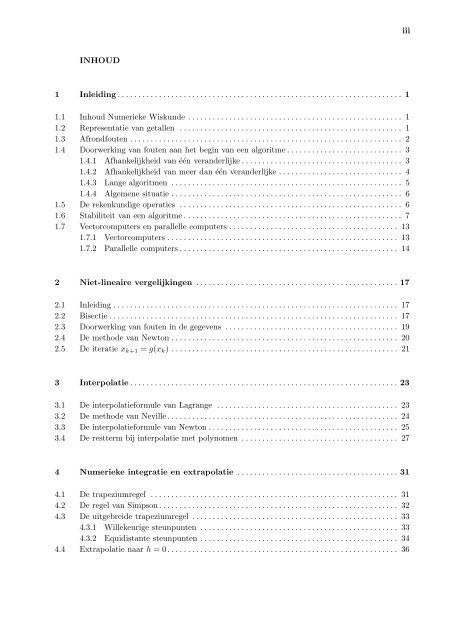 inleiding tot de numerieke wiskunde - Mathematisch Instituut Leiden ...