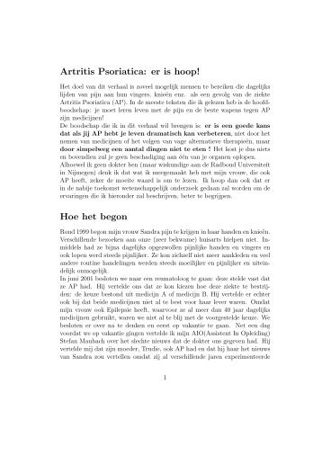 Artritis Psoriatica: er is hoop! - Wiskunde - Radboud Universiteit