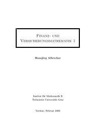 und Versicherungsmathematik 1 - Mathematics at Graz University of ...