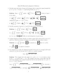 Math 253 Homework assignment 8 Solutions 1. Find the mass and ...