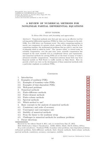 A review of numerical methods for nonlinear partial differential ...