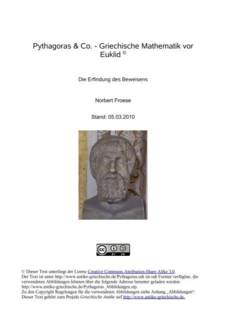 Pythagoras & Co. - Griechische Mathematik vor Euklid - Mathematik.de