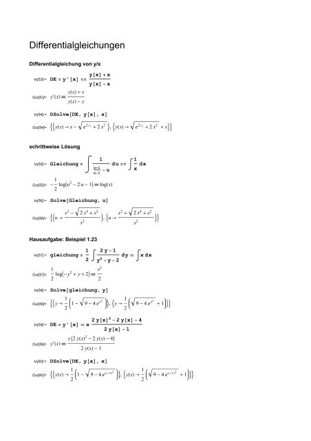 Differentialgleichungen