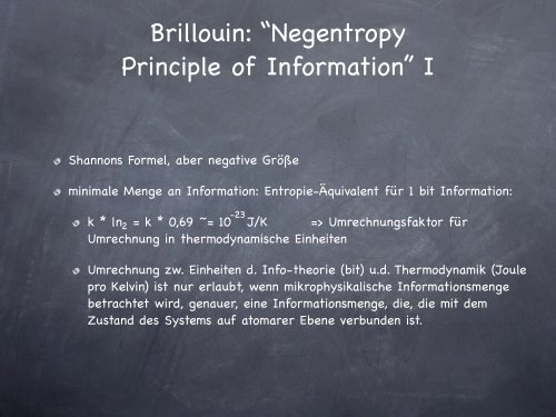 Der Informationsbegriff der Physik - uni-marburg