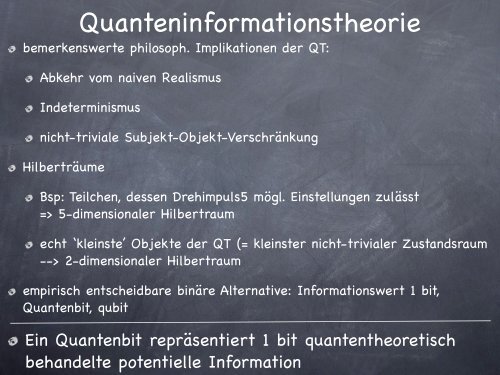 Der Informationsbegriff der Physik - uni-marburg