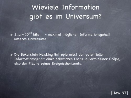 Der Informationsbegriff der Physik - uni-marburg