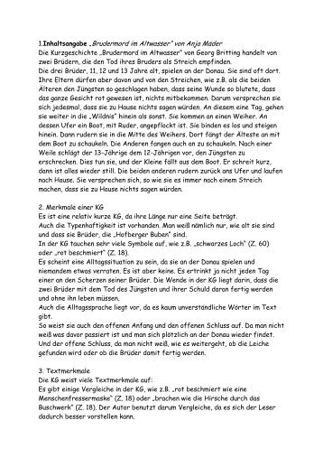 Brudermord Im Altwasser Georg Britting Brudermord Magazine