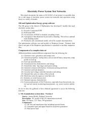 Electricity Power System Test Networks - School of Mathematics