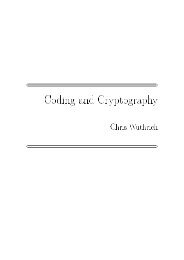 Coding and Cryptography - School of Mathematical Sciences ...