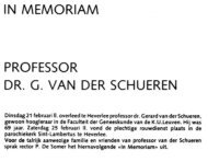 PROFESSOR DR. G. VAN DER SCHUEREN