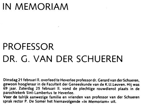 PROFESSOR DR. G. VAN DER SCHUEREN