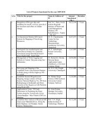 List of Projects Sanctioned for the year 2009 - Department of ...