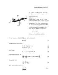 Mekanik baskurs 010309-1 De krafter som flygplanet påverkas av är ...