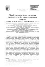 Muscle overactivity and movement dysfunction in the upper ...