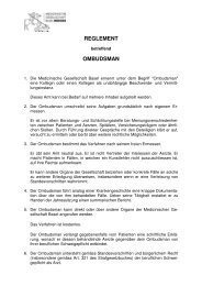 REGLEMENT OMBUDSMAN - Medizinische Gesellschaft Basel