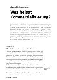 Was heisst Kommerzialisierung? - Medienheft