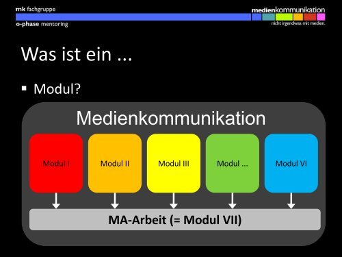 Präsentation des Master-Mentorings - Medienkommunikation