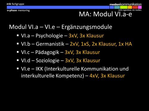 Präsentation des Master-Mentorings - Medienkommunikation