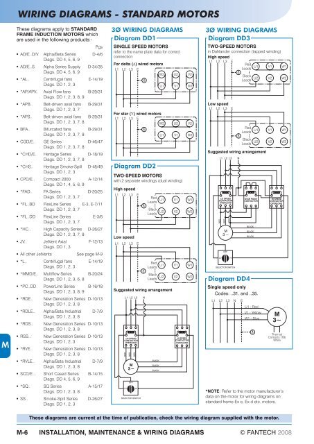 wiring diagrams  standard motors  fantech