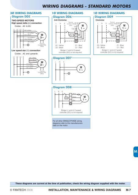 WIRING DIAGRAMS - STANDARD MOTORS - Fantech