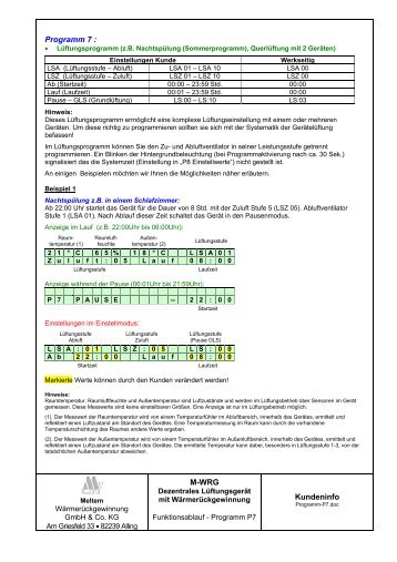 M-WRG Kundeninfo Programm 7 : - Meltem