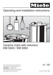 Operating and installation instructions Ceramic hobs with ... - Miele